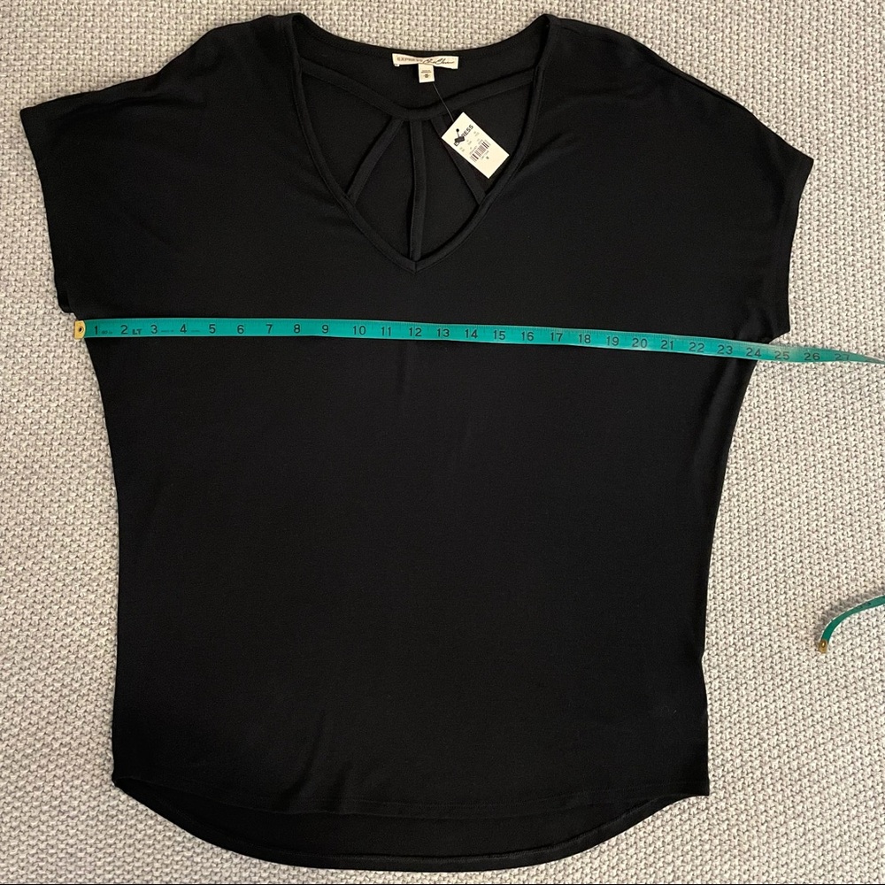 NWT Express black top with straps neck to chest - Picture 7 of 9
